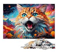 Puzzle 1000 pièces pour Adultes Motif Chat Fantastique et coloré pour Adolescents de 14 Ans et Plus 1000 pièces (75 x 50 cm)