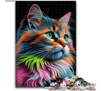 Puzzle 1000 pièces pour Adultes, Motif Chat Pop Art, décoration Murale, Cadeau d'anniversaire et de Noël Unique pour Les 14 Ans (Taille 50x75cm)