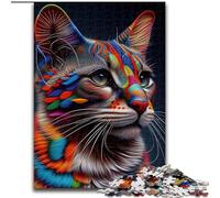 Puzzle 1000 pièces pour Adultes, Motif Chat Pop Art, en Bois, Casse-tête Stimulant pour Adolescents, idéal pour la décoration intérieure ou comme Cadeau(1000 pièces, 50x75cm)