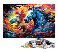 Puzzle 1000 pièces pour Adultes Motif Cheval de feu psychédélique coloré Difficile idéal comme Cadeau et Jouet pour Adolescents de 14 Ans et Plus 1000 pièces (38 x 26 cm)