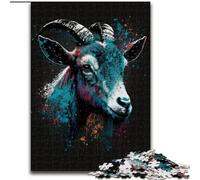 Puzzle 1000 pièces pour Adultes, Motif chèvres colorées, en Bois, idéal pour Les Loisirs en Famille pour Les fêtes et Les Anniversaires(1000 pièces, 50x75cm)