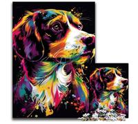 Puzzle 1000 pièces pour Adultes, Motif Chien Breton, idéal pour Les Amoureux, idéal pour Noël, Le Nouvel an ou la Saint-Valentin, 50x75cm/19,68x29,52 Pouces
