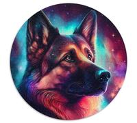 Puzzle 1000 pièces pour Adultes, Motif Chien Fantastique, Rond en Carton, idéal pour Les Vacances et Les soirées de Jeux interactives, 1000 pièces (67,5x67,5cm)