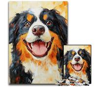 Puzzle 1000 pièces pour Adultes, Motif Chien Heureux, en Bois, Jeux, Jouets, Cadeau, pour renforcer l'amour Entre Couples, à partir de 14 Ans, 50x75cm