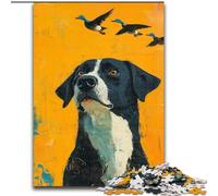 Puzzle 1000 pièces pour Adultes, Motif Chien Heureux, en Carton, idéal pour Les Anniversaires, Les fêtes et la décoration intérieure, Taille 38x26cm