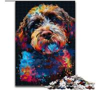 Puzzle 1000 pièces pour Adultes, Motif Chien Lagotto Romagnolo, en Carton, idéal pour Un Divertissement Relaxant, Un Cadeau de Noël ou Une décoration d'intérieur(1000 pièces, 26x38cm)
