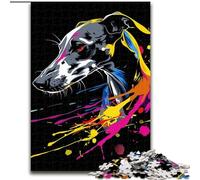 Puzzle 1000 pièces pour Adultes, Motif Chien lévrier, en Bois, pour interactions familiales et défis cérébraux, 1000 pièces(50x75cm)