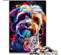 Puzzle 1000 pièces pour Adultes, Motif Chien Lhassa Apso, en Bois, Jeu d'activités familiales pour Adolescents, décoration d'intérieur DIY, Casse-tête, Cadeau 1000 pièces(50x75cm)