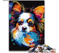 Puzzle 1000 pièces pour Adultes, Motif Chien Papillon, en Bois, idéal pour décorer ou Offrir en Cadeau d'anniversaire, 50x75cm. Un Casse-tête Stimulant - Jouet Relaxant pour Adolescents.