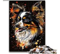 Puzzle 1000 pièces pour Adultes, Motif Chien Papillon, en Bois, idéal pour décorer Un Bureau, Une Chambre ou Un Salon, 1000 pièces(50x75cm)
