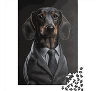 Puzzle 1000 Pièces pour Adultes Motif Chien Saucisse en Bois (75x50cm)