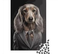 Puzzle 1000 Pièces pour Adultes Motif Chien Saucisse Planche en Bois Décoration Familiale 1000 Pièces (75x50cm)