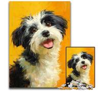 Puzzle 1000 pièces pour Adultes, Motif Chiot Heureux, Puzzle en Carton, Anti-Stress, Vacances à la Maison, Tuer Le Temps, Une œuvre d'art pour Les Enfants de 14 Ans et Plus, 26x38cm