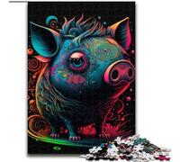 Puzzle 1000 pièces pour Adultes, Motif cochons, en Carton, idéal pour Les Loisirs en Famille pour Les fêtes et Les Anniversaires(1000 pièces, 26x38cm)