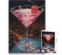 Puzzle 1000 pièces pour Adultes, Motif Cocktail Cosmopolite Détendez-Vous Pendant Votre Temps Libre Assemblage Net et sans Couture Dimensions:38x52cm