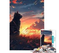 Puzzle 1000 pièces pour Adultes Motif Contemplation au crépuscule Jeu éducatif à Assembler décoration Murale Convient aux Personnes de 14 Ans et Plus (38x26cm)