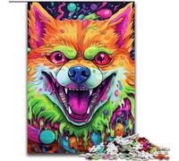 Puzzle 1000 pièces pour Adultes, Motif Corgi psychédélique, en Bois, Cadeau pour Hommes et Femmes, idéal pour Les Occasions Quotidiennes et spéciales, 1000 pièces(50x75cm)