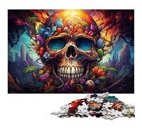 Puzzle 1000 pièces pour Adultes Motif crâne coloré et Fantastique idéal comme Cadeau Anti Stress Difficile à relever 1000 pièces (38 x 26 cm)