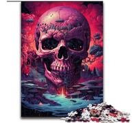 Puzzle 1000 pièces pour Adultes, Motif crâne coloré, idéal comme Cadeau de Vacances, Jouet éducatif (Taille 26x38cm)