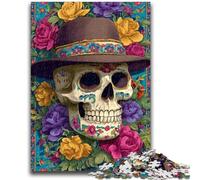 Puzzle 1000 pièces pour Adultes, Motif crâne Mexicain, idéal comme Cadeau pour Toute la Famille, à partir de 14 Ans, 26x38cm