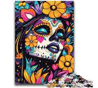 Puzzle 1000 pièces pour Adultes, Motif crâne Mexicain, idéal comme Cadeau pour Toute la Famille, à partir de 14 Ans, 26x38cm