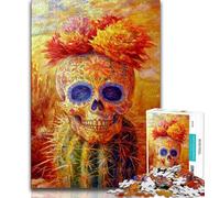 Puzzle 1000 pièces pour Adultes, Motif crâne Mexicain, idéal comme Cadeau pour Toute la Famille (Taille 38x26cm)