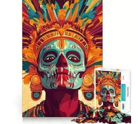 Puzzle 1000 pièces pour Adultes, Motif crâne Tribal, Maquillage, découpe précise, Art, Jeu créatif et intellectuel, Loisir, Jeu Amusant, Cadeau d'anniversaire (50x75cm)