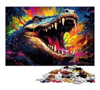 Puzzle 1000 pièces pour Adultes Motif Crocodile coloré découpe de précision Cadeau pour Adolescents de 14 Ans et Plus 1000 pièces (75 x 50 cm)