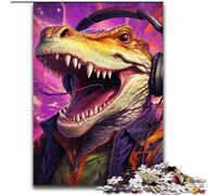 Puzzle 1000 pièces pour Adultes, Motif Crocodile coloré, en Carton, Taille : 38x26cm, idéal pour décorer la Maison ou Le Bureau, idéal comme Cadeau de Noël.