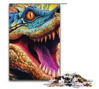 Puzzle 1000 pièces pour Adultes Motif Crocodile du Nil psychédélique Jeu éducatif défi 1000 pièces (38 x 26 cm)