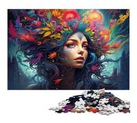 Puzzle 1000 pièces pour Adultes Motif déesse des Fleurs colorées idéal comme Cadeau Jeu Familial Anti Stress Difficile 1000 pièces (75 x 50 cm)