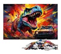Puzzle 1000 pièces pour Adultes Motif Dinosaures colorés Jouet éducatif et éducatif (38 x 26 cm)