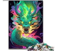 Puzzle 1000 pièces pour Adultes, Motif Dragon animé, en Bois, Jeu Familial interactif, décoration d'intérieur à Faire soi-même, défi cérébral, Cadeau 1000 pièces(50x75cm)