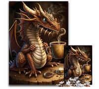 Puzzle 1000 pièces pour Adultes, Motif Dragon café, Cadeau pour Hommes et Femmes, idéal pour Tous Les Jours et Occasions spéciales, 50x75cm/19,68x29,52 Pouces