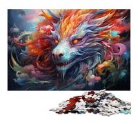 Puzzle 1000 pièces pour Adultes Motif Dragon Chinois coloré décoration Murale Cadeau d'anniversaire Art Mural 1000 pièces (75 x 50 cm)