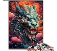 Puzzle 1000 pièces pour Adultes, Motif Dragon coloré, en Carton, idéal pour Un Jeu Familial ou comme Cadeau décoratif(1000 pièces, 26x38cm)