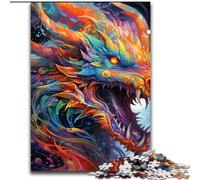 Puzzle 1000 pièces pour Adultes, Motif Dragon psychédélique, en Bois, activité éducative pour Le développement cognitif, 1000 pièces(50x75cm)