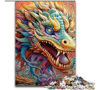 Puzzle 1000 pièces pour Adultes, Motif Dragon psychédélique, en Carton, décoration d'intérieur colorée et Jeu Familial interactif, (1000 pièces, 26x38cm)