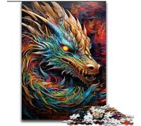 Puzzle 1000 pièces pour Adultes, Motif Dragon psychédélique, en Carton, idéal pour Les Adolescents et Les collectionneurs, idéal pour la décoration intérieure et Les Voyages, 1000 pièces(26x38cm)