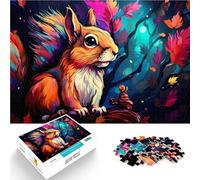 Puzzle 1000 pièces pour Adultes Motif écureuil coloré et Mignon Puzzle de Dessin animé 26 x 38 cm Jeu éducatif pour Anniversaire et Noël