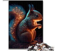 Puzzle 1000 pièces pour Adultes, Motif écureuil Lumineux en Bois, Divertissement Relaxant, Cadeau de Noël idéal et décoration d'intérieur(1000 pièces, 50x75cm)