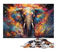 Puzzle 1000 pièces pour Adultes Motif éléphant coloré découpé avec précision Cadeau pour Adolescents de 14 Ans et Plus 1000 pièces (38 x 26 cm)