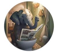 Puzzle 1000 pièces pour Adultes, Motif éléphant lisant Un Journal, idéal comme Cadeau de Vacances ou d'anniversaire, Jeu de fête, 1000 pièces (67,5x67,5cm)