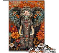 Puzzle 1000 pièces pour Adultes, Motif éléphant Mort, 26x38cm, décoration d'intérieur, idéal pour Noël et Le Nouvel an des Adolescents