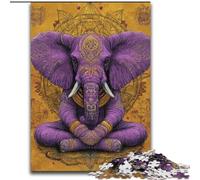 Puzzle 1000 pièces pour Adultes, Motif éléphant Violet, en Bois, idéal pour décorer la Maison ou Le Bureau, idéal comme Cadeau de Noël, Taille 50x75cm