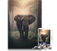 Puzzle 1000 pièces pour Adultes, Motif éléphants, pour se détendre Pendant Les Loisirs Découpe Nette et sans Couture Dimensions:50x75cm