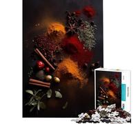 Puzzle 1000 pièces pour Adultes Motif épices Rouges et Oranges Difficile et Stimulant Jeu Pratique à Assembler Convient aux Personnes de 14 Ans et Plus 38x26cm