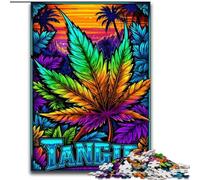 Puzzle 1000 pièces pour Adultes, Motif Feuilles psychédéliques, idéal pour Les Amoureux, idéal pour Noël, Le Nouvel an ou la Saint-Valentin (Taille 26x38cm)