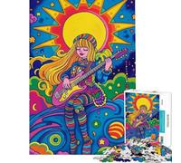 Puzzle 1000 pièces pour Adultes Motif Fille Guitariste Puzzle Mural difficulté élevée Original et Cadeau d'anniversaire (38x26cm)