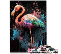 Puzzle 1000 pièces pour Adultes, Motif Flamant Rose, décoration d'intérieur, 50 x 75 cm. Difficile à réaliser, mais Amusant et Humoristique.